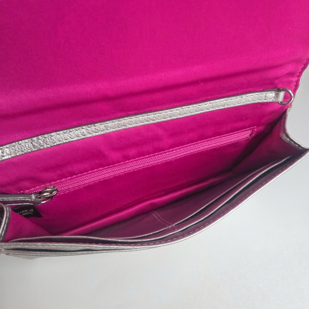 Coach Y2K Signature Optic Shimmer Pink Satin Eve Monogram Clutch Bag Vintage - Picture 5 of 9